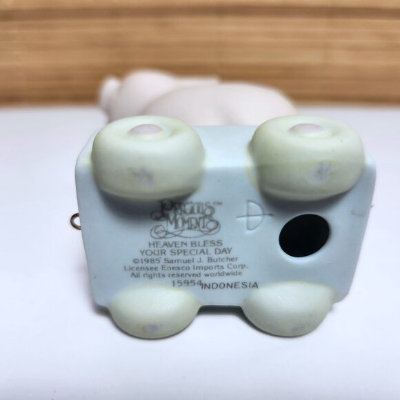 Precious Moments Pig Heaven Bless Your Special Day 3 Bisque Porcelain Vintage - Picture 7 of 7